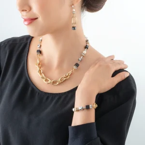 COEUR DE LION Armband Mysterious Mix Gold-Schwarz- Festliche Kollektion