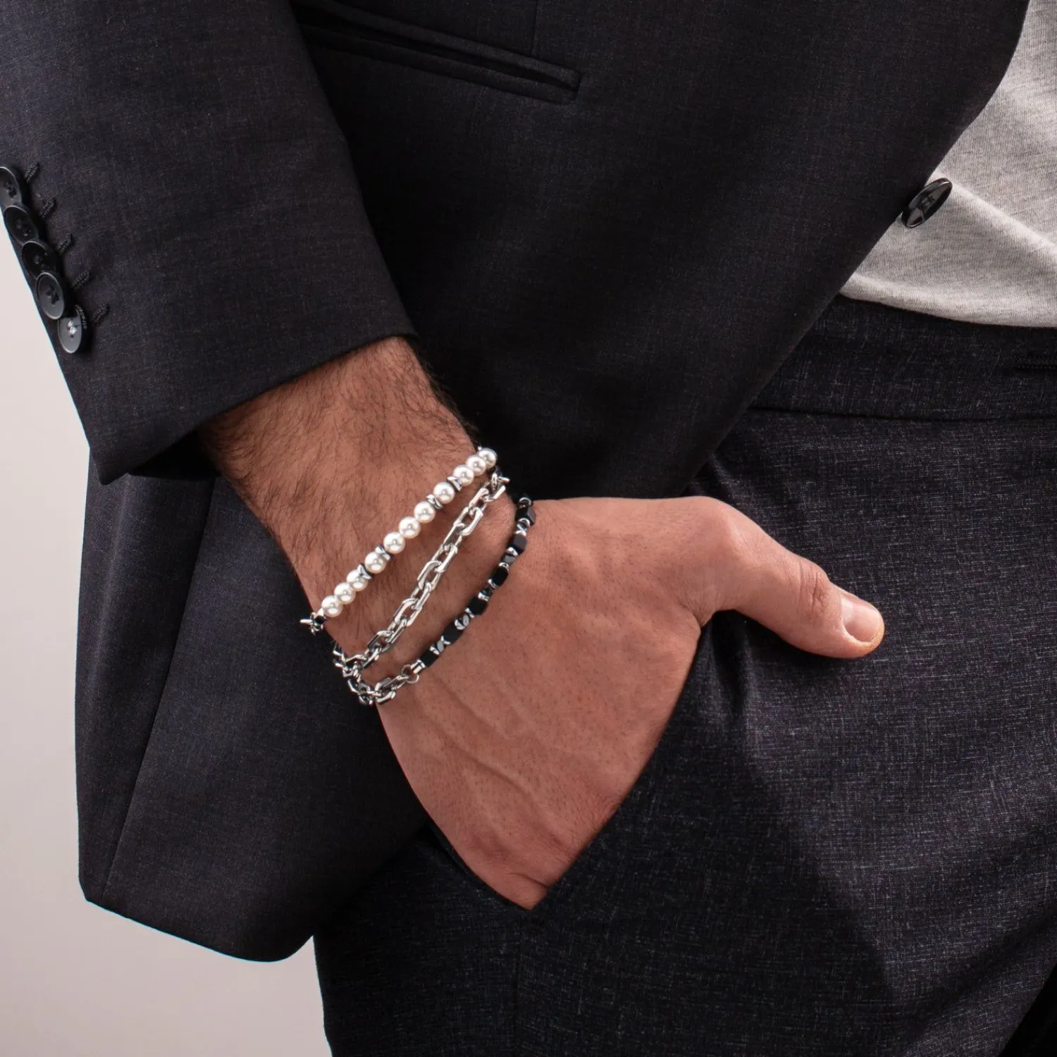 armband_pearls_fusion_gli_1.webp COEUR DE LION Armband Pearls Fusion Gliederkette Weiß- Männer