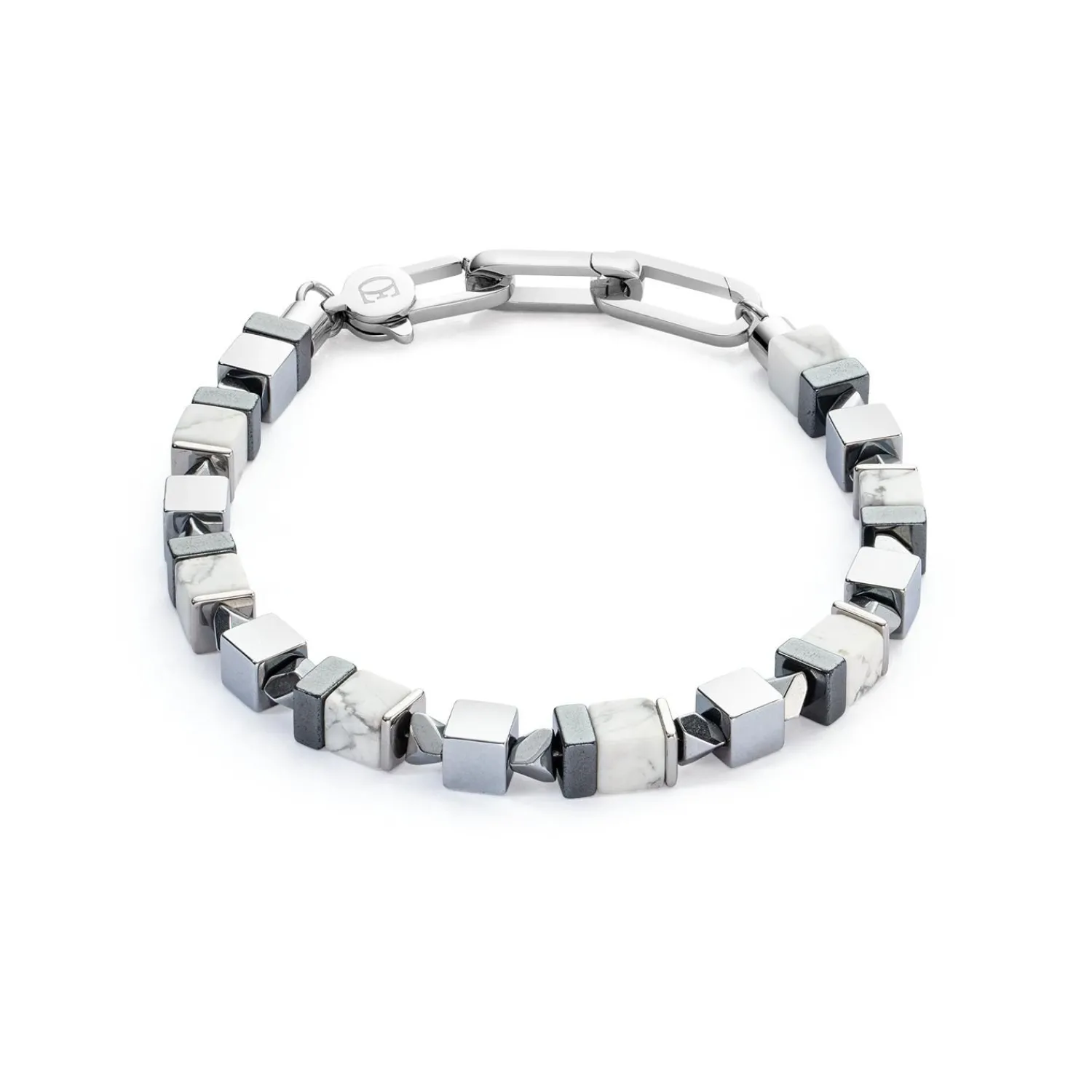 armband_precious_cubes_we_0-1.webp COEUR DE LION Armband Precious Cubes Weiß-Silber- Unisex Edition
