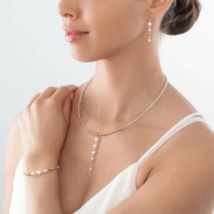 COEUR DE LION Armband Tropfen Süßwasserperlen Gold- Perlenarmbänder