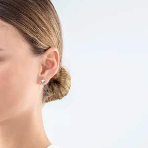 COEUR DE LION Brillante quadratische kleine Ohrringe aus Silberkristall- Coeur Essentials