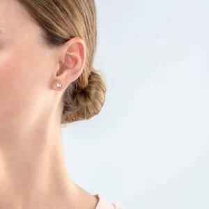 COEUR DE LION Brillante quadratische kleine Ohrringe aus Goldkristall- Coeur Essentials