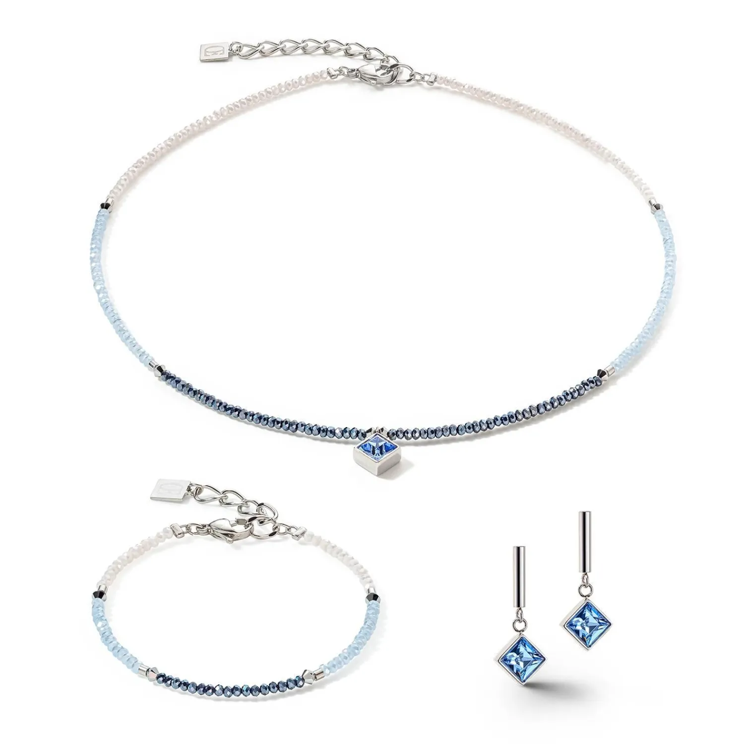 brillante_quadratische_oh_1-1.webp COEUR DE LION Brillante quadratische Ohrringe Silber Hellblau- Kristallohrringe