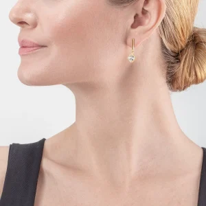 COEUR DE LION Brillante quadratische Ohrringe Gold-Kristall- Kristallohrringe