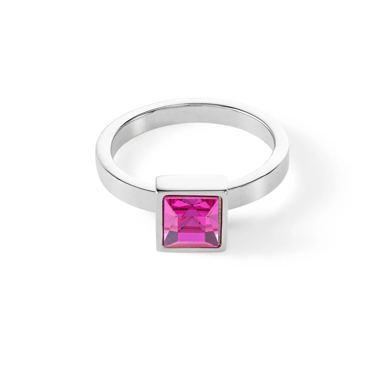 brillanter_quadratischer__0-7.webp COEUR DE LION Brillanter quadratischer großer Ring Silber Rosa- Coeur Essentials