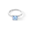 COEUR DE LION Brillanter quadratischer großer Ring Silber Hellblau- Coeur Essentials