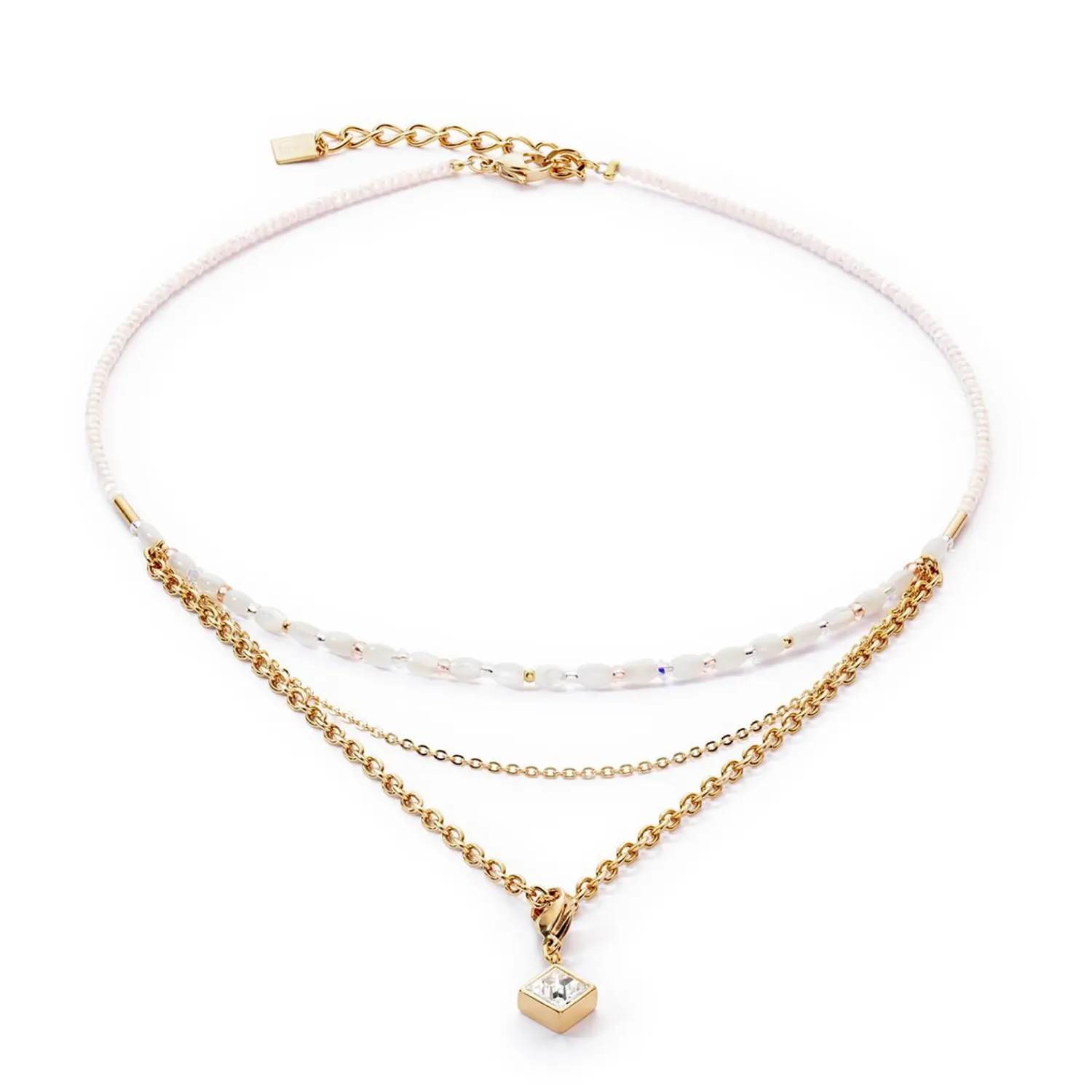 brilliant_square_layer_ha_0.webp COEUR DE LION Brilliant Square Layer Halskette Gold- Halsketten mit Anhänger
