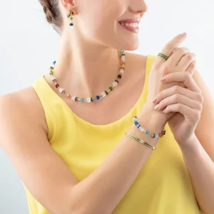 COEUR DE LION Creolen 15 Edelstahl & Kristalle Gold Dunkelgrün- Coeur Essentials