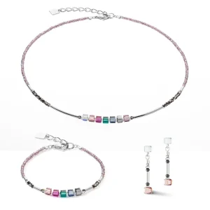 COEUR DE LION Cube Story Minimalistisches funkelndes Armband mehrfarbig im Jugendstil- Kristallarmbänder