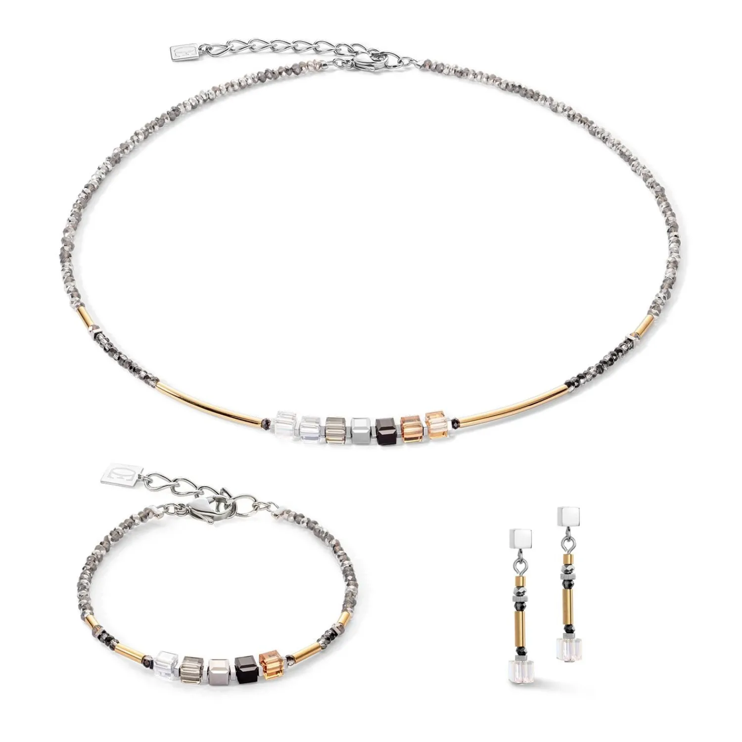 cube_story_minimalistisch_1-3.webp COEUR DE LION Cube Story Minimalistische funkelnde Ohrringe Graugold- Kristallohrringe