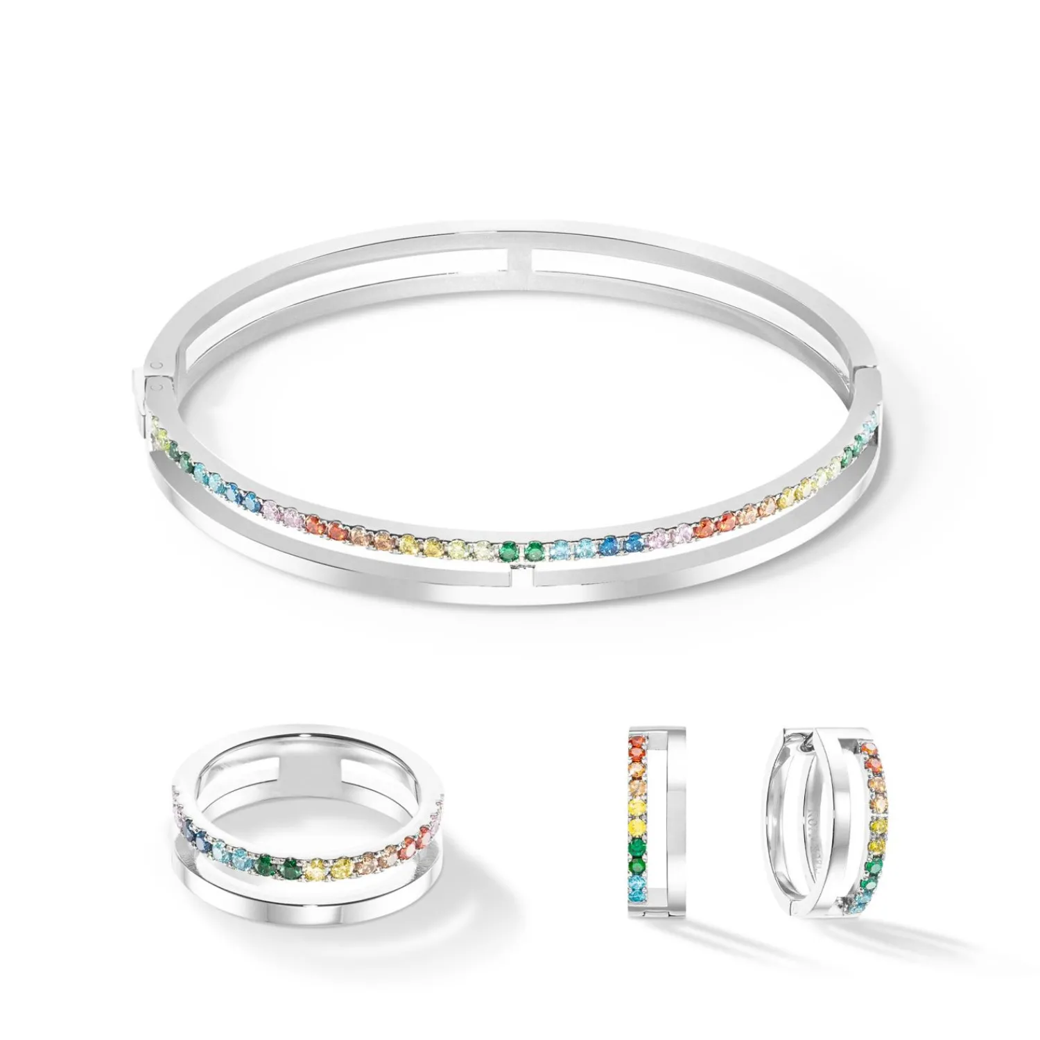 eternal_unity_creolen_sil_1.webp COEUR DE LION Eternal Unity Creolen Silber-Mehrfarbig- Coeur Essentials