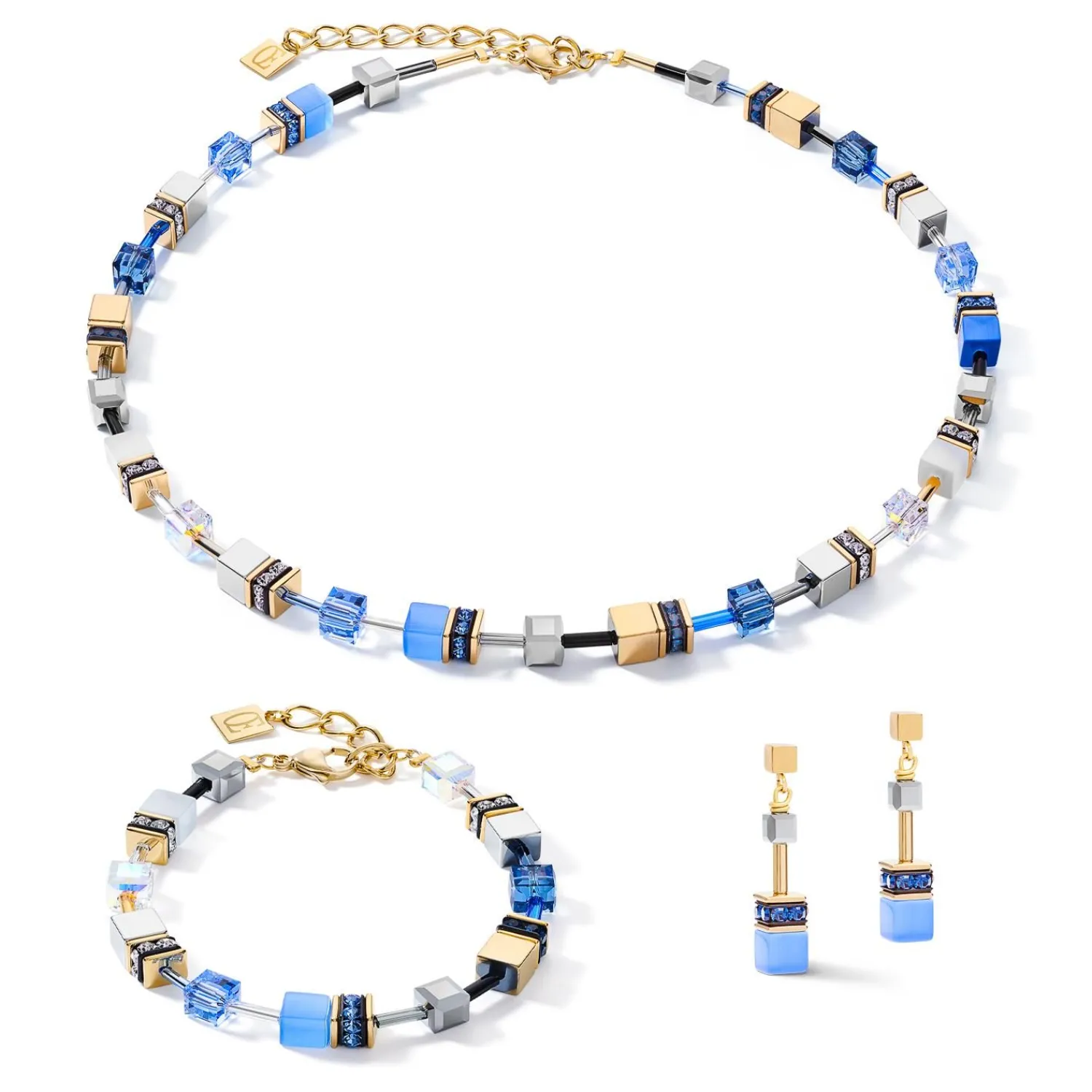 geocube_armband_blaugold_1.webp COEUR DE LION Geocube® Armband Blau-Gold- Geocube® Armbänder