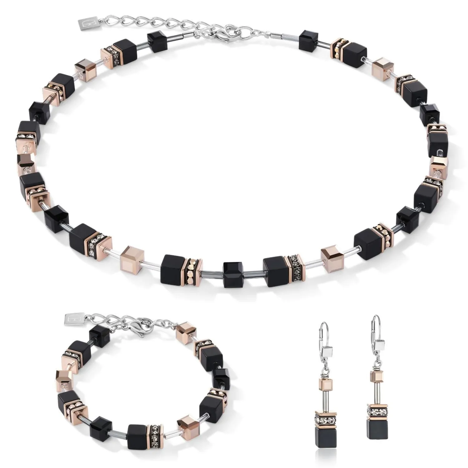 geocube_armband_onyx_schw_1-1.webp COEUR DE LION Geocube® Armband Onyx Schwarz-Roségold- Geocube® Tone&In&Tone