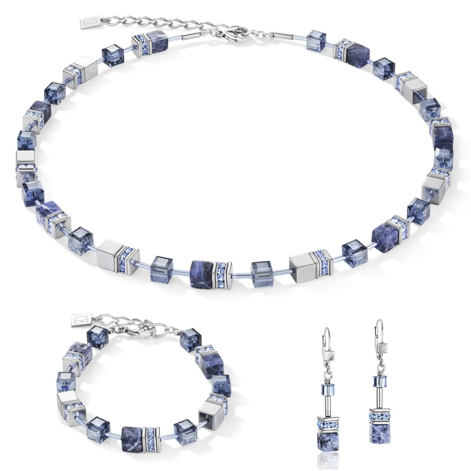 geocube_armband_sodalith__1.webp COEUR DE LION Geocube® Armband Sodalith & Hämatit Blau- Geocube® Echtstein