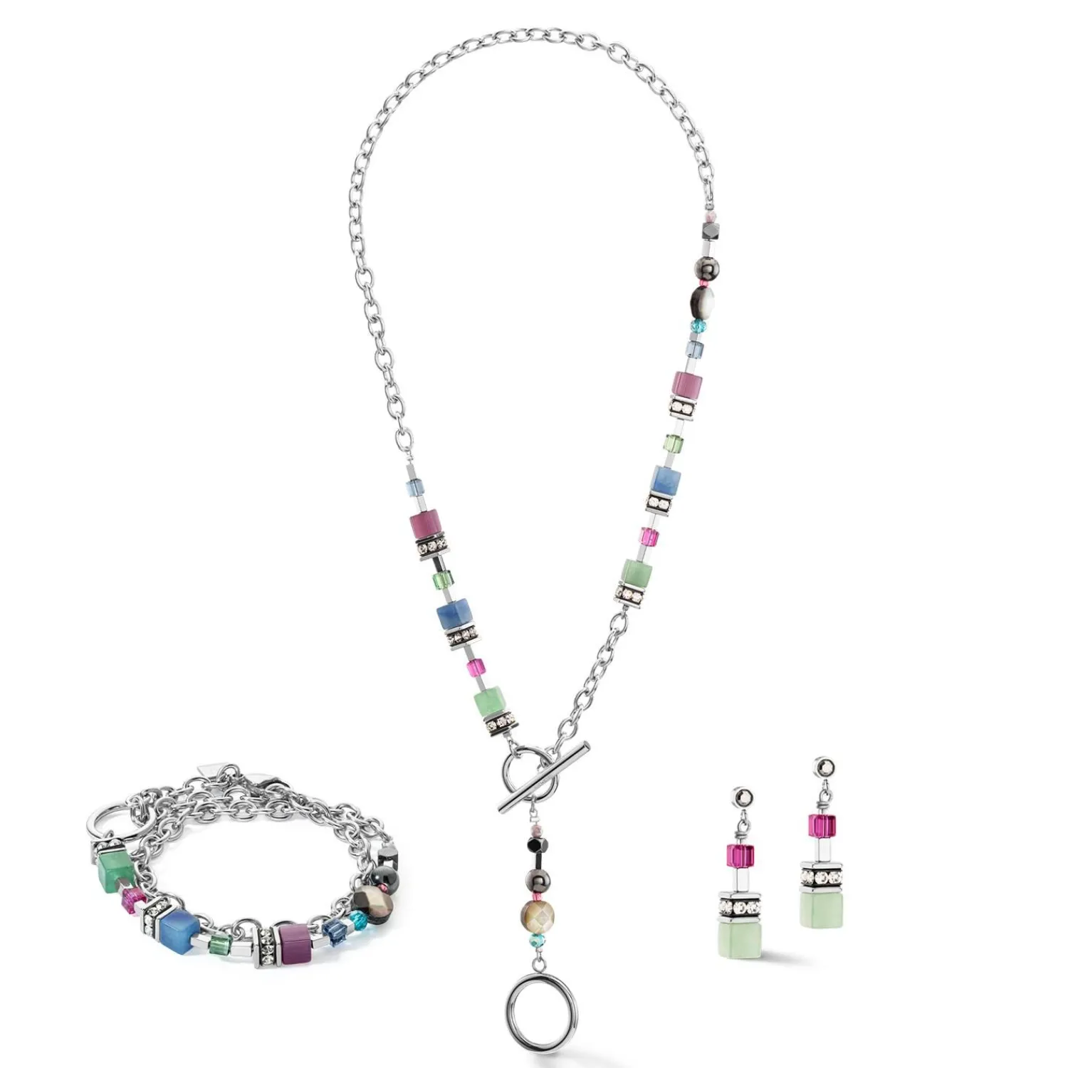 geocube_fusion_armband_me_1.webp COEUR DE LION Geocube® Fusion Armband Mehrfarbiger Edelstein- Geocube® Echtstein