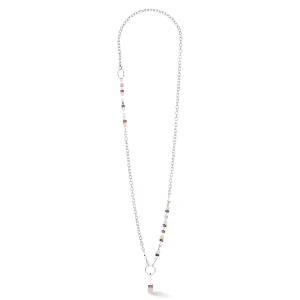 COEUR DE LION Geocube® Fusion Charm-Halskette Silber-Pastell- Lange Halsketten