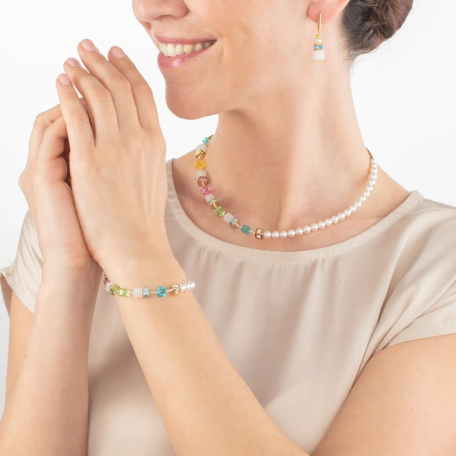 geocube_fusion_festliche__2-1.webp COEUR DE LION Geocube® Fusion Festliche Halskette Mehrfarbig- Echter Stein