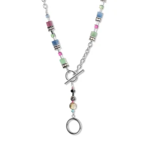 COEUR DE LION Geocube® Fusion Halskette Mehrfarbiger Edelstein- Multiwear-Halsketten