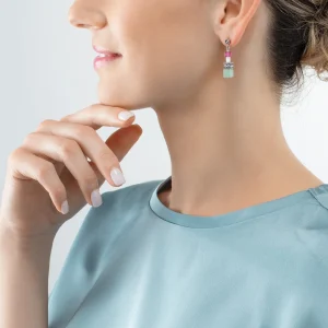 COEUR DE LION Geocube® Fusion Ohrringe Mehrfarbiger Edelstein- Echter Stein