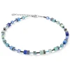 COEUR DE LION Geocube® Halskette Blau-Grün- Geocube® Tone&In&Tone
