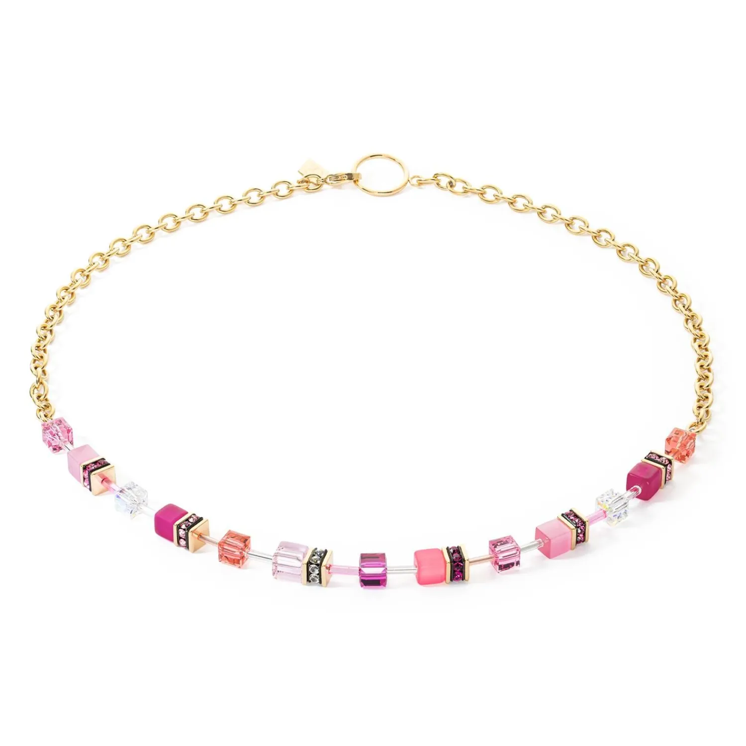 geocube_iconic_chain_hals_0-1.webp COEUR DE LION Geocube® Iconic Chain Halskette Gold-Magenta- Geocube® Halsketten