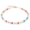 COEUR DE LION Geocube® Iconic Halskette Aqua-Aprikose- Geocube® Halsketten