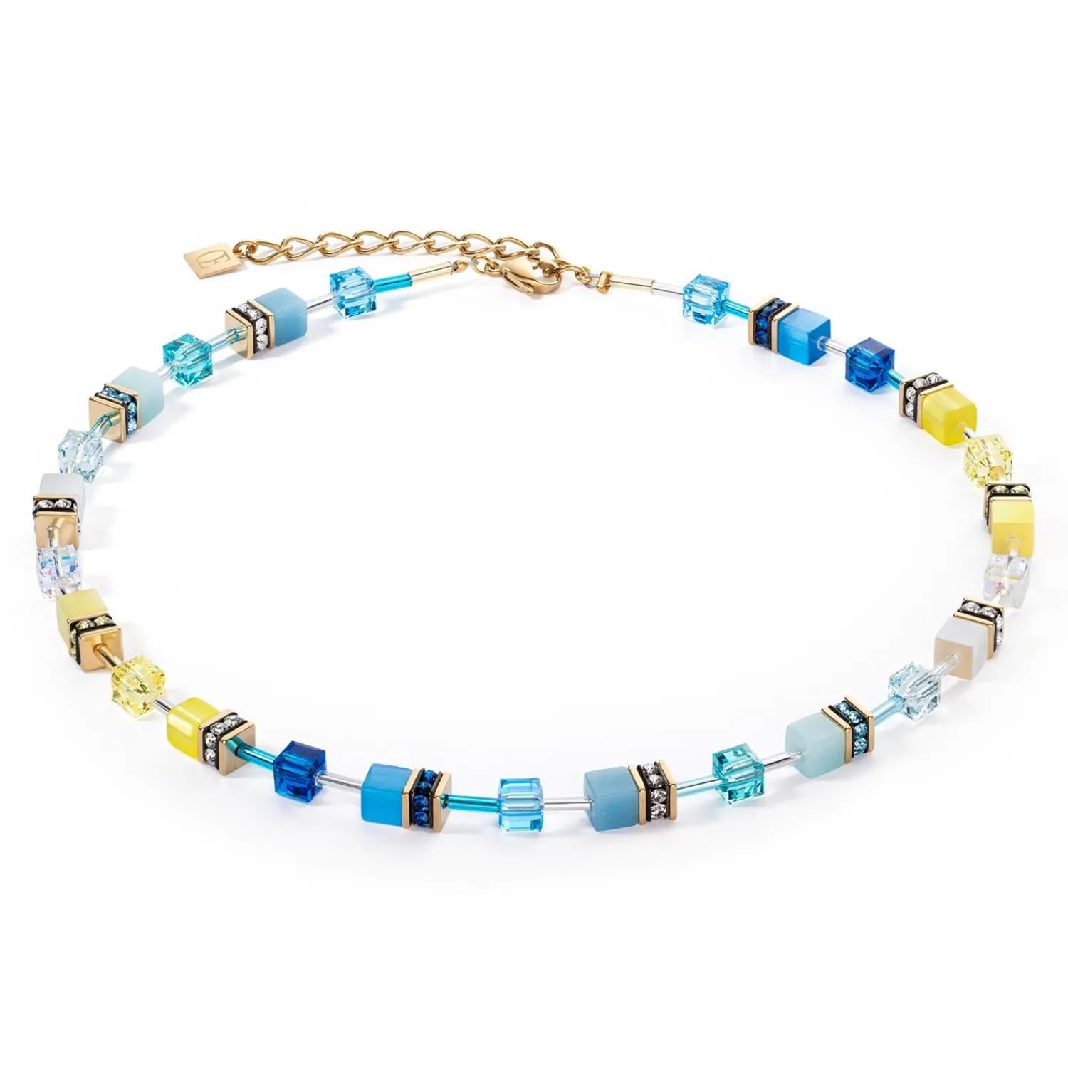 geocube_iconic_halskette__0-13.webp COEUR DE LION Geocube® Iconic Halskette Türkis-Gelb- Geocube® Halsketten