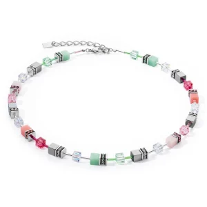 COEUR DE LION Geocube® Iconic Halskette Grün-Rosa- Geocube® Halsketten