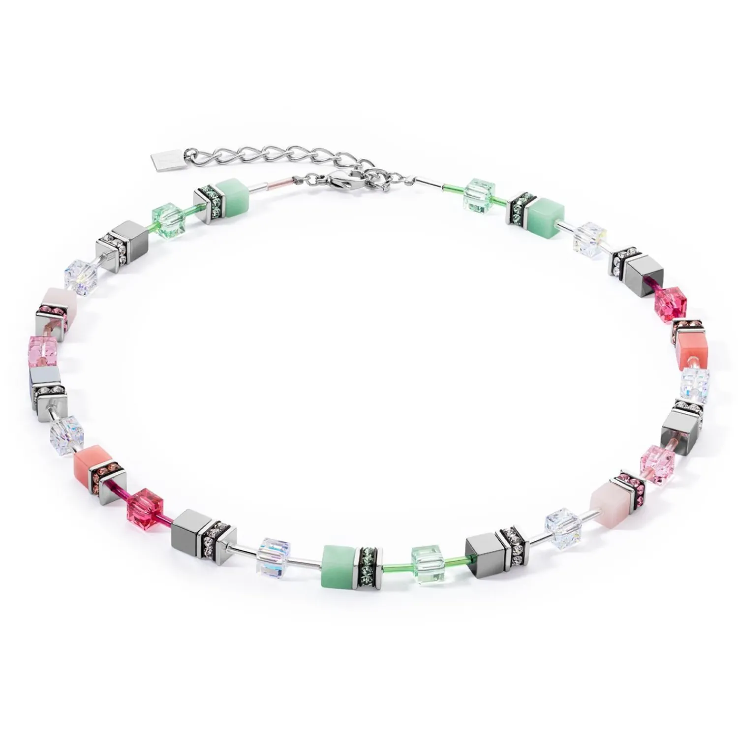 geocube_iconic_halskette__0-14.webp COEUR DE LION Geocube® Iconic Halskette Grün-Rosa- Geocube® Halsketten