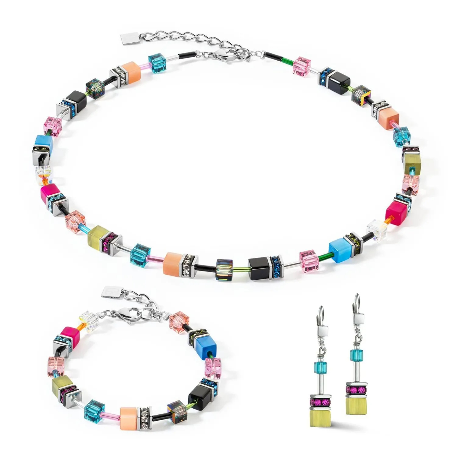 geocube_iconic_halskette__1-4.webp COEUR DE LION Geocube® Iconic Halskette Mehrfarbig Fancy- Geocube® Halsketten
