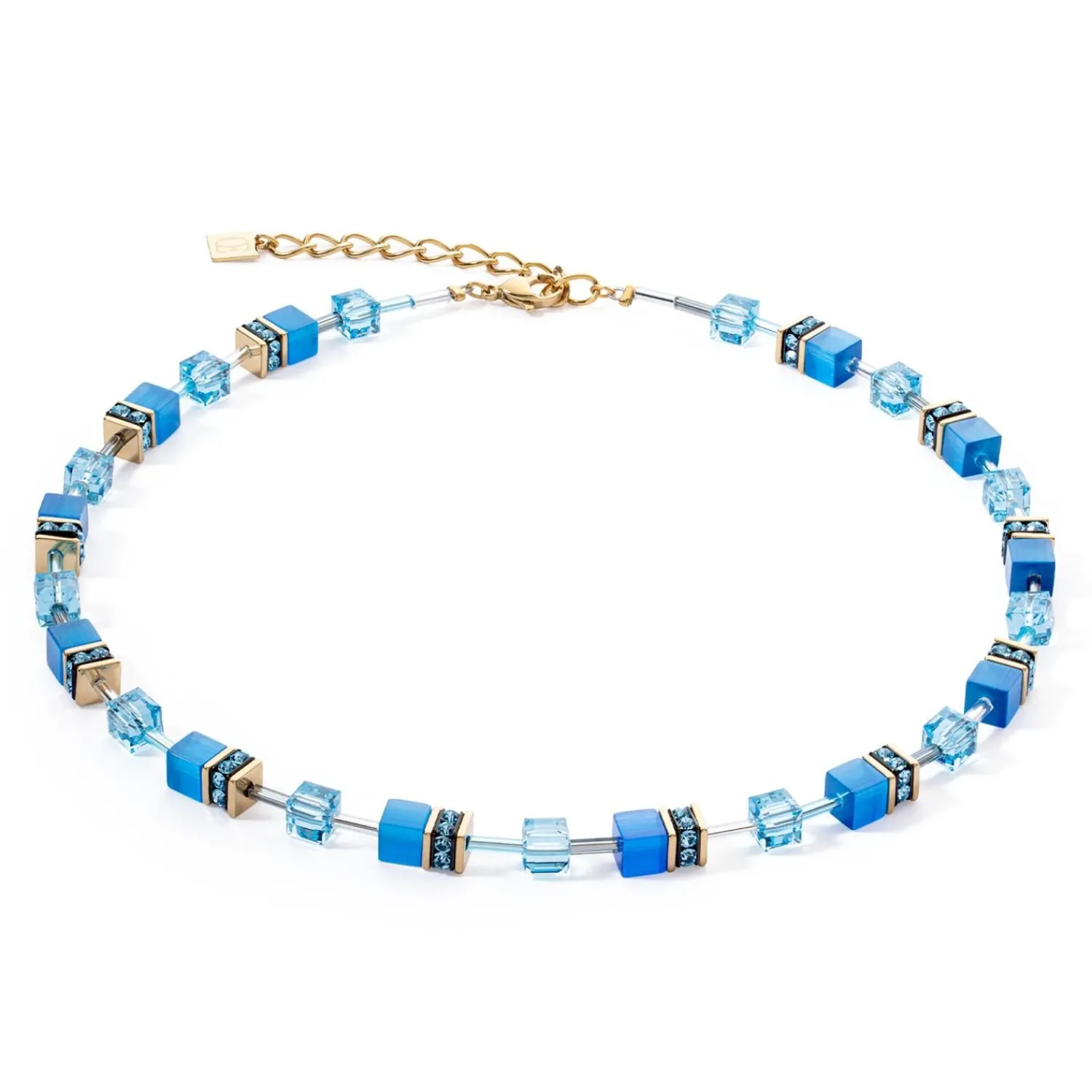 geocube_iconic_mono_gold__0-10.webp COEUR DE LION Geocube® Iconic Mono Gold Halskette Türkis- Geocube® Halsketten