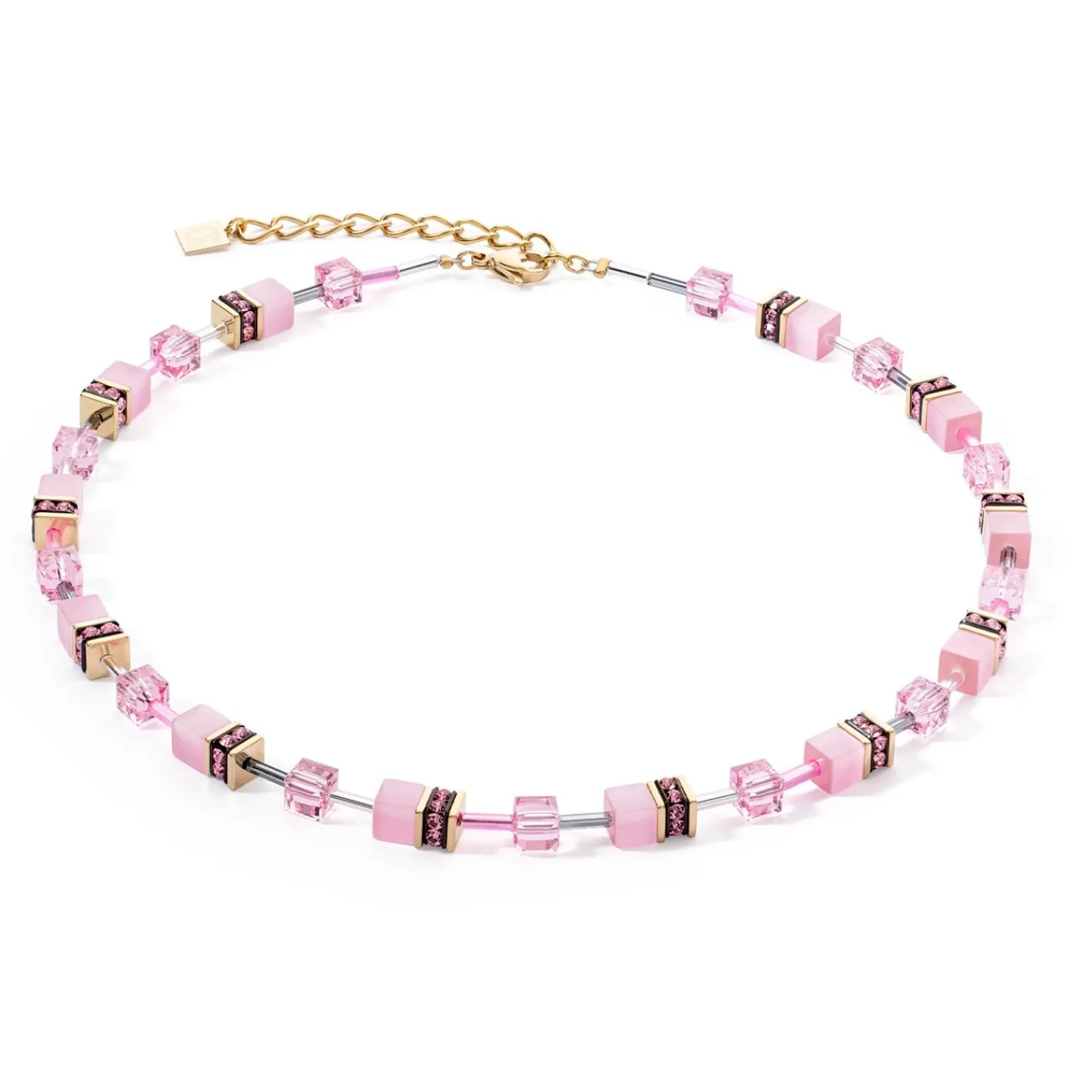geocube_iconic_mono_gold__0-14.webp COEUR DE LION Geocube® Iconic Mono Gold Halskette Rosa- Geocube® Halsketten
