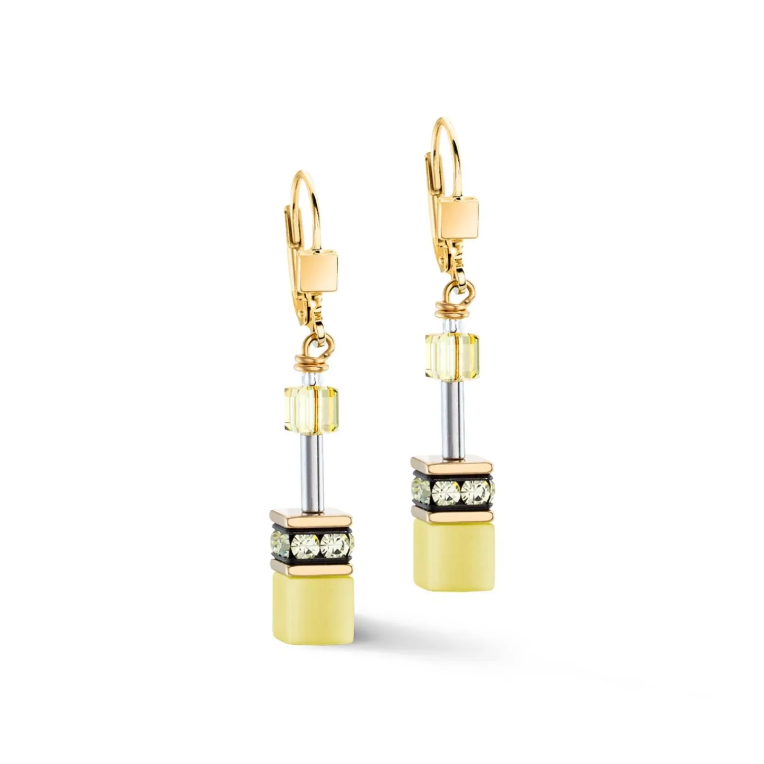 geocube_iconic_mono_gold__0-9.webp COEUR DE LION Geocube® Iconic Mono Gold Ohrringe Gelb- Geocube® Halsketten