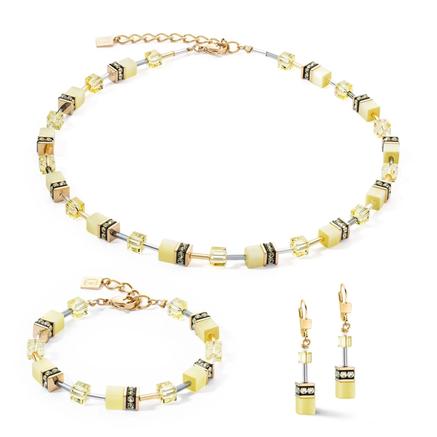 geocube_iconic_mono_gold__1-8.webp COEUR DE LION Geocube® Iconic Mono Gold Halskette Gelb- Geocube® Halsketten