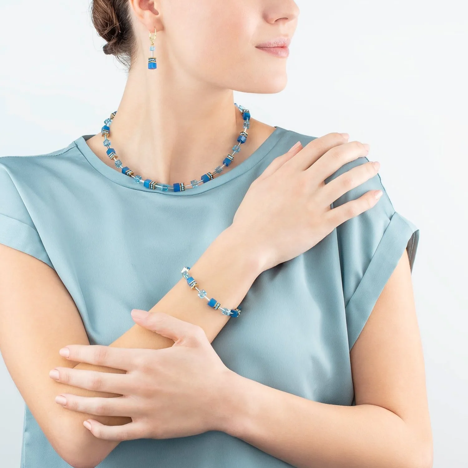 geocube_iconic_mono_gold__2-10.webp COEUR DE LION Geocube® Iconic Mono Gold Halskette Türkis- Geocube® Halsketten