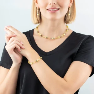 COEUR DE LION Geocube® Iconic Mono Gold Ohrringe Gelb- Geocube® Halsketten