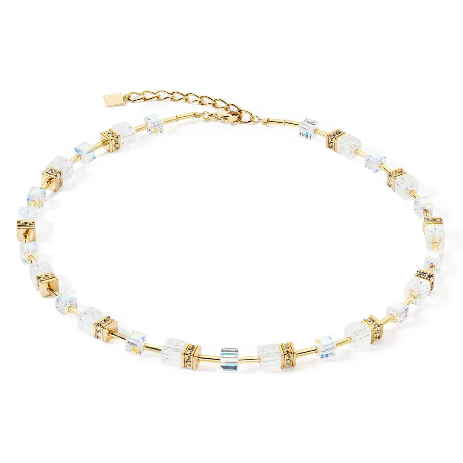 geocube_iconic_nature_hal_0-4.webp COEUR DE LION Geocube® Iconic Nature Halskette Gold Weiß- Echter Stein