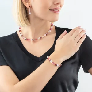 COEUR DE LION Geocube® Iconic Nature Halskette Rosa Weiß- Geocube® Halsketten