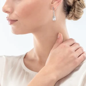 COEUR DE LION Geocube® Iconic Nature Kettenohrringe Weiß- Hochzeit