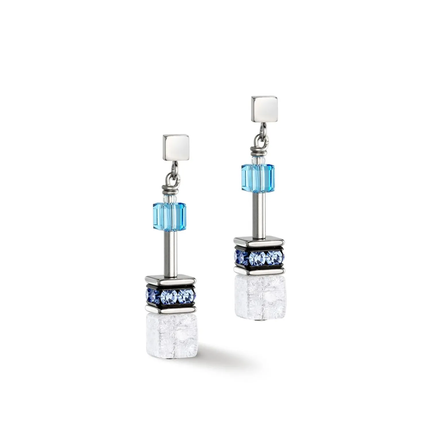 geocube_iconic_nature_ohr_0-3.webp COEUR DE LION Geocube® Iconic Nature Ohrringe Blau Weiß- Echter Stein