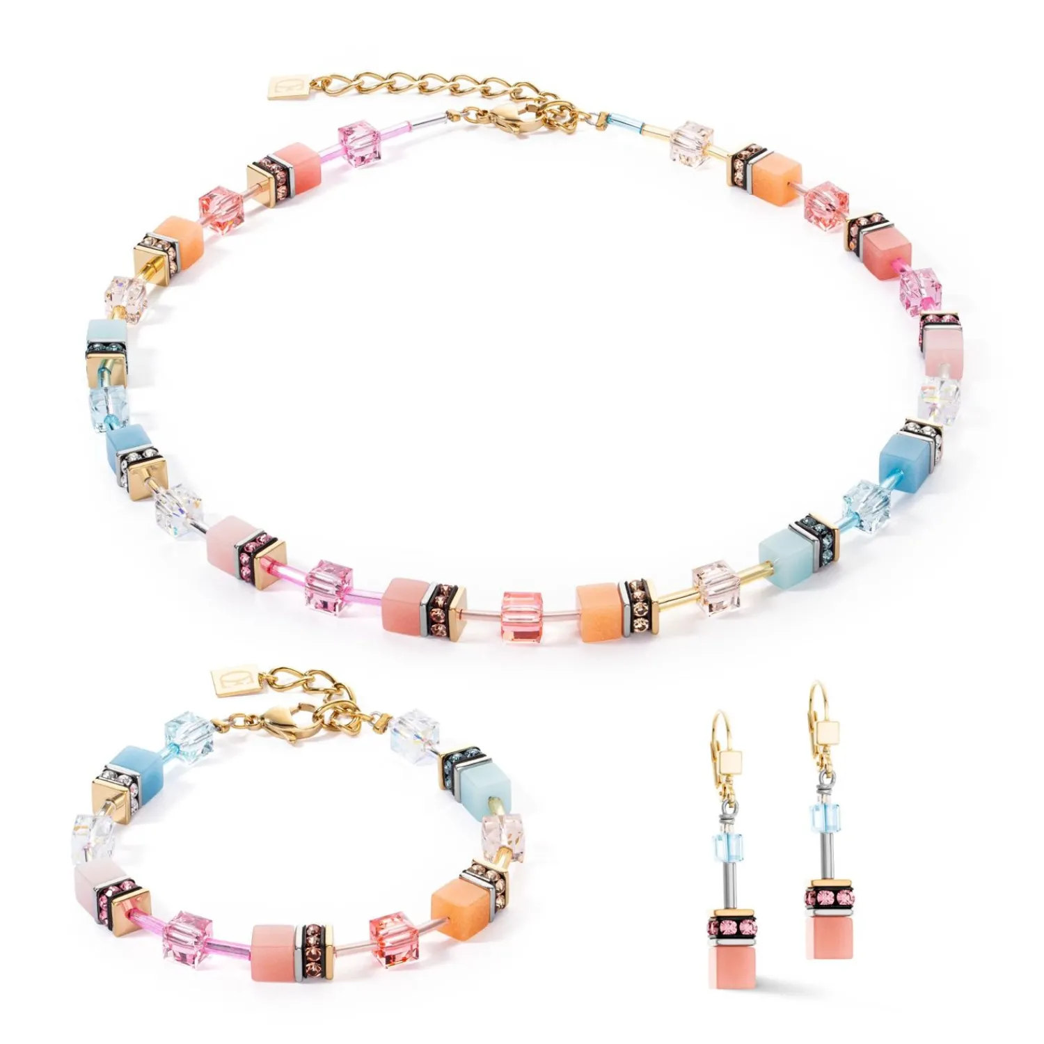 geocube_iconic_ohrringe_a_1-3.webp COEUR DE LION Geocube® Iconic Ohrringe Aqua-Aprikose- Ohrhänger