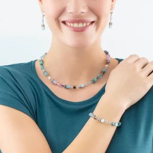 COEUR DE LION Geocube® Iconic Ohrringe Aqua-Lilc- Ohrhänger