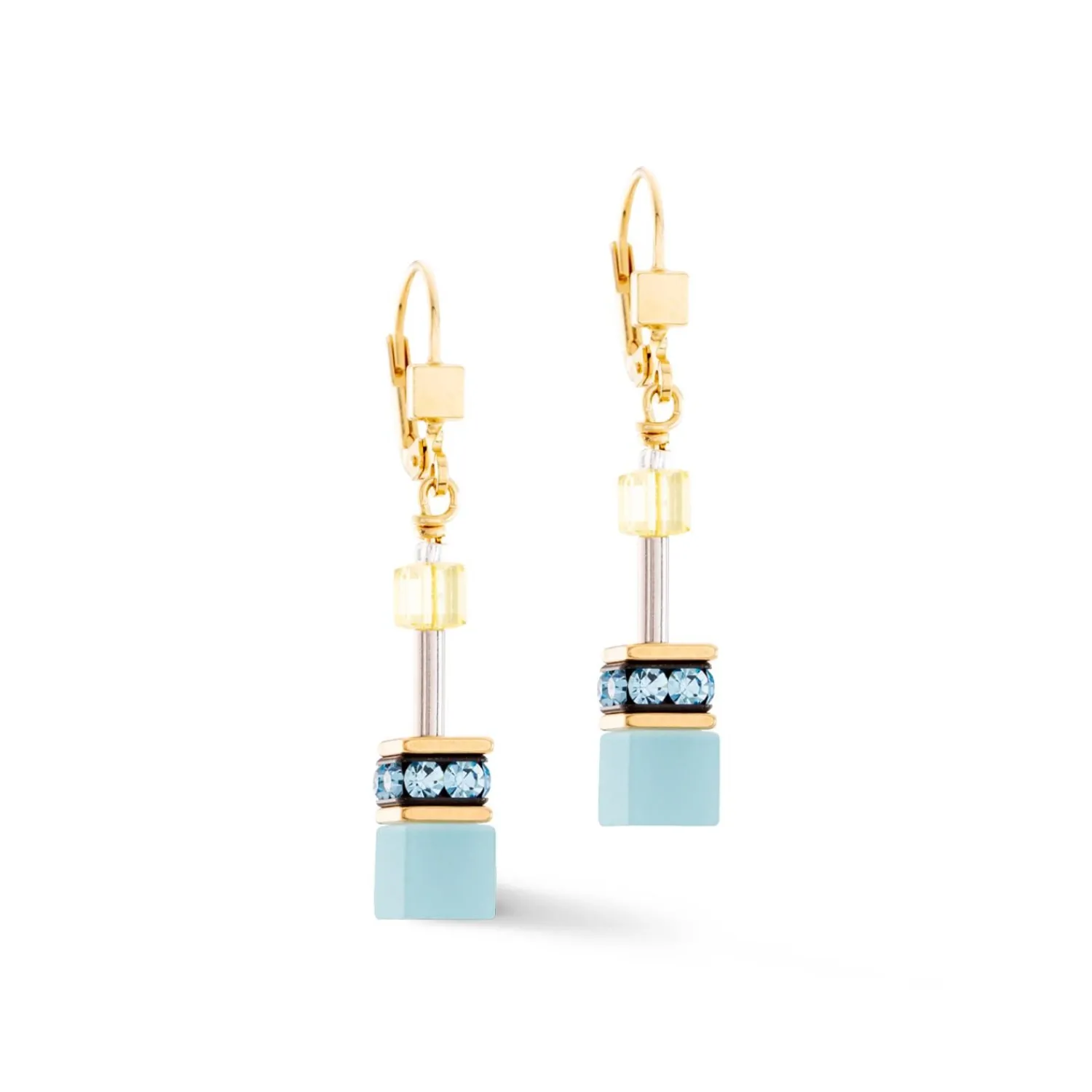 geocube_iconic_ohrringe_t_0.webp COEUR DE LION Geocube® Iconic Ohrringe Türkis-Gelb- Geocube® Ohrringe