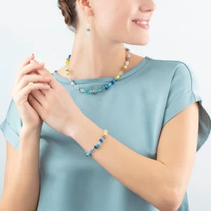 COEUR DE LION Geocube® Iconic Ohrringe Türkis-Gelb- Geocube® Ohrringe