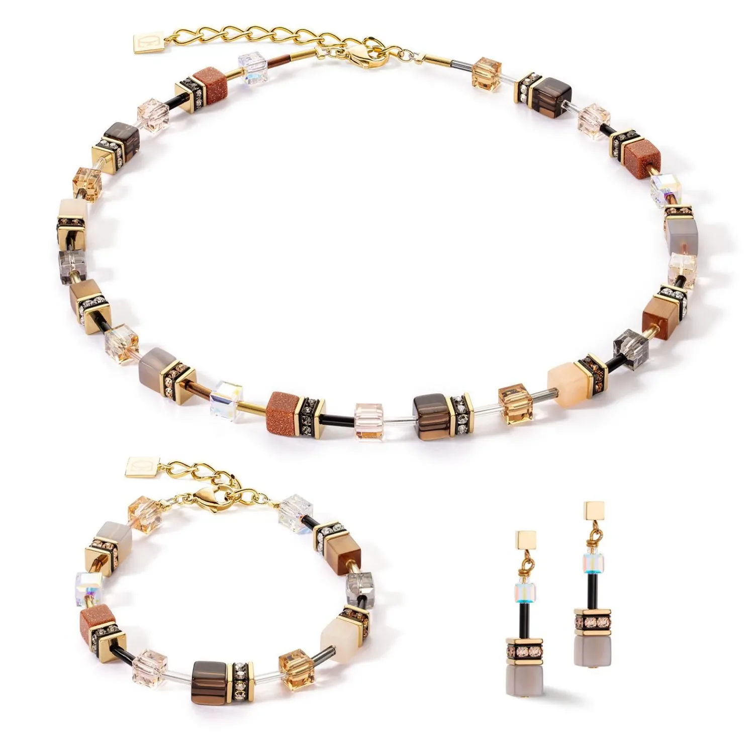 geocube_iconic_precious_a_1-13.webp COEUR DE LION Geocube® Iconic Precious Armband Braun- Geocube® Tone&In&Tone