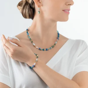 COEUR DE LION Geocube® Iconic Precious Armband Grün-Türkis- Geocube® Echtstein