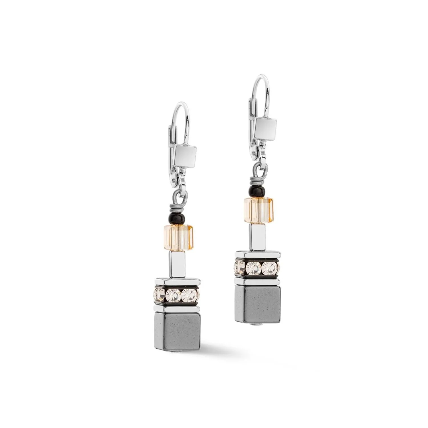 geocube_iconic_precious_c_0-11.webp COEUR DE LION Geocube® Iconic Precious Chain Ohrringe Grau-Beige- Geocube® Tone&In&Tone