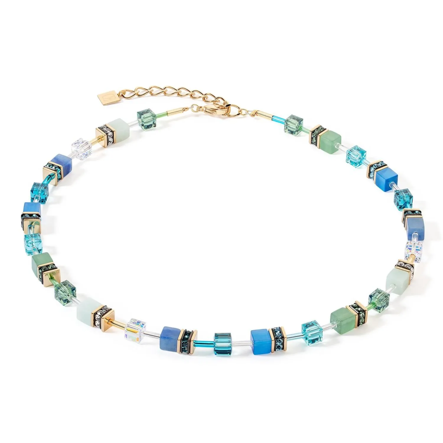geocube_iconic_precious_h_0-12.webp COEUR DE LION Geocube® Iconic Precious Halskette Grün-Türkis- Geocube® Tone&In&Tone