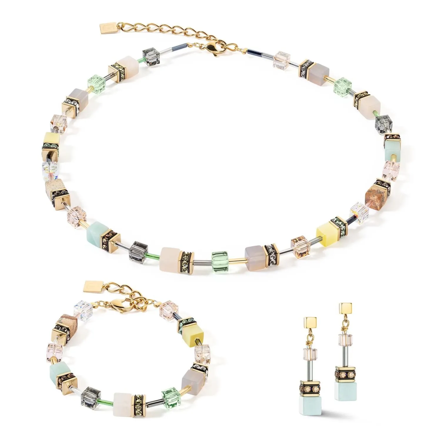 geocube_iconic_precious_h_1-22.webp COEUR DE LION Geocube® Iconic Precious Halskette Mehrfarbig Sanft- Echter Stein