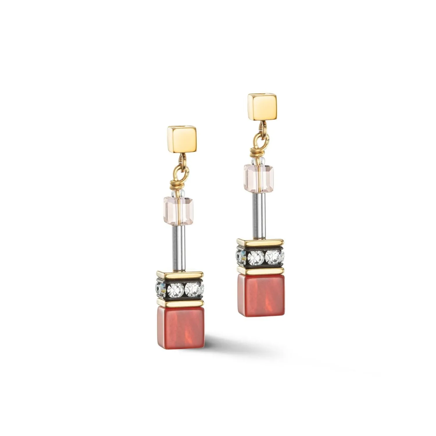 geocube_iconic_precious_o_0-23.webp COEUR DE LION Geocube® Iconic Precious Ohrringe Rot-Beige- Echter Stein